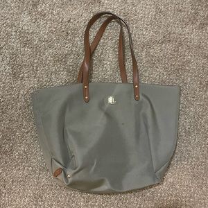 Army green Ralph Lauren tote bag.